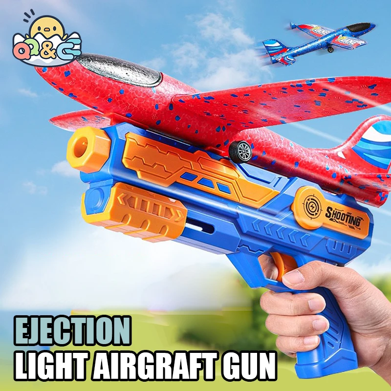 Foam Plane Launcher para crianças, EPP Bubble Airplanes Glider, Hand
