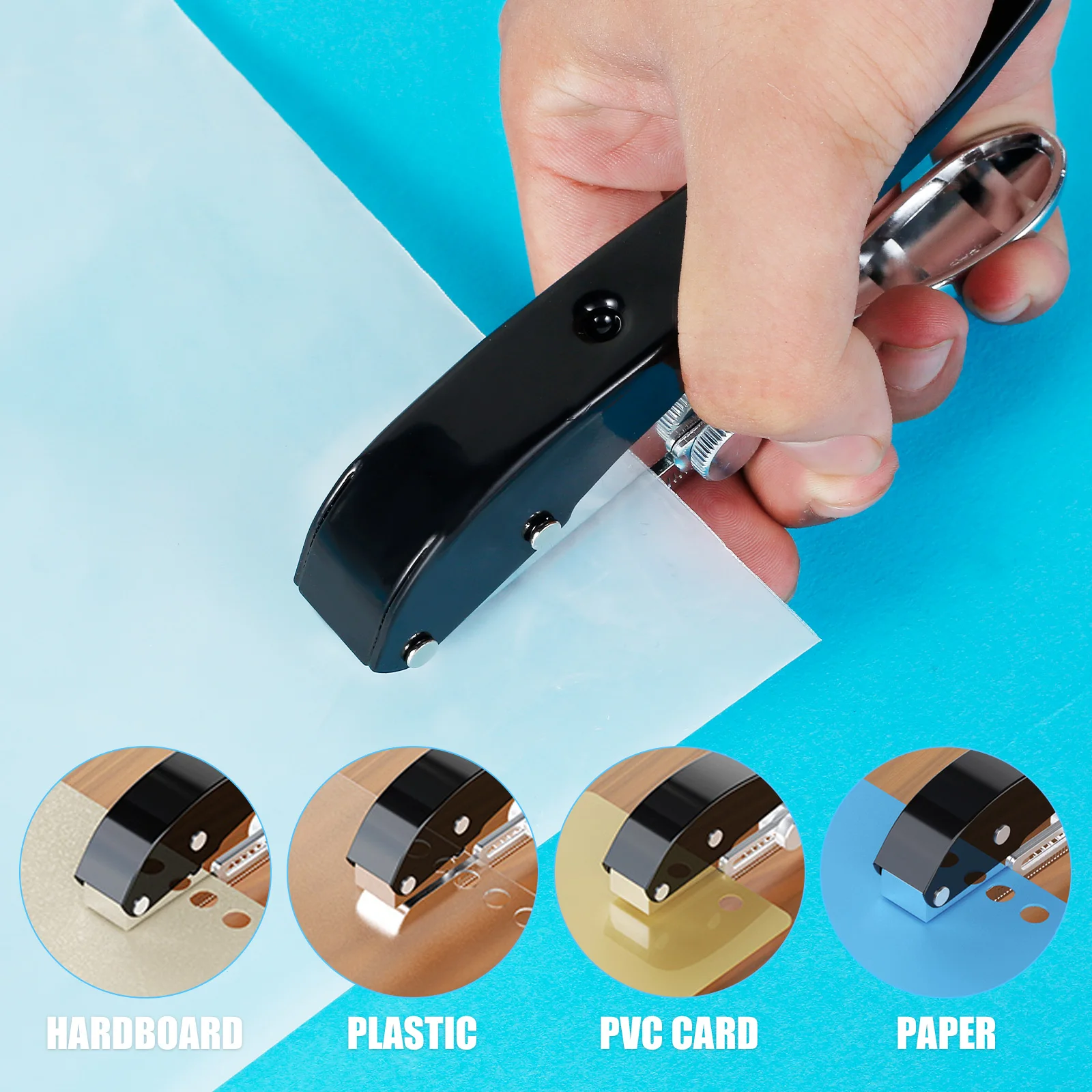 Single Hole Punch 8/15mm Hole Puncher Edge Banding Round Punching Pliers Paper Scrapbook Punches for Home Office School Supplies - 6