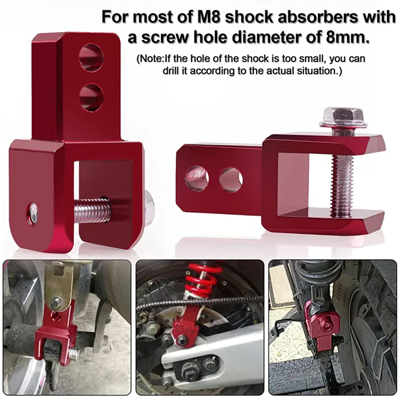 M8 Rear Shock Extender Absorbers Universal Motorcycle Riser Heightening Adapter High Damping Device Thicken Pad Chassis Extender