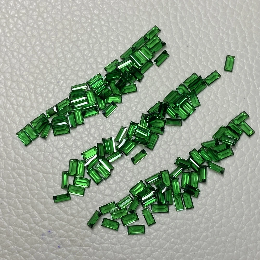 Meisidian 5A Quality 2x4mm Baguette Cut Lab Grown Emerald Stone For Ring Making
