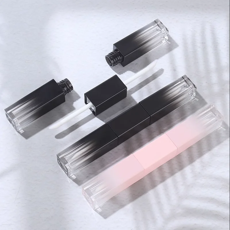 

10/30/50pcs Lip Glaze Tube Gradient Black /Pink Double-headed Lip gloss Tube Liquid Lipstick Empty Cosmetics Packaging Container