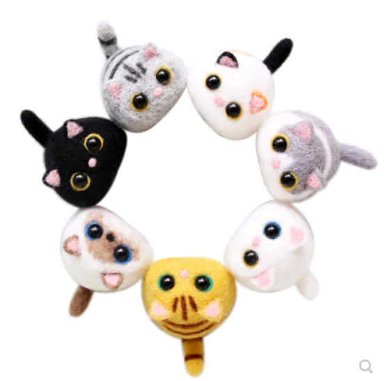 4cm Wool felt Needle Felting Kit Hand-made DIY Creative Cat Decoration Craft
