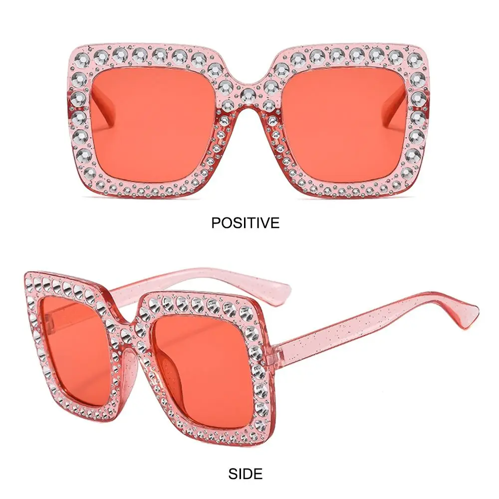 Kristall-Übergroße Sonnenbrille für Damen, Strass, quadratisch, Diamant-Sonnenbrille, Retro-Stil, großer Rahmen, funkelnde Brillen, 2025, neu – Detail 6