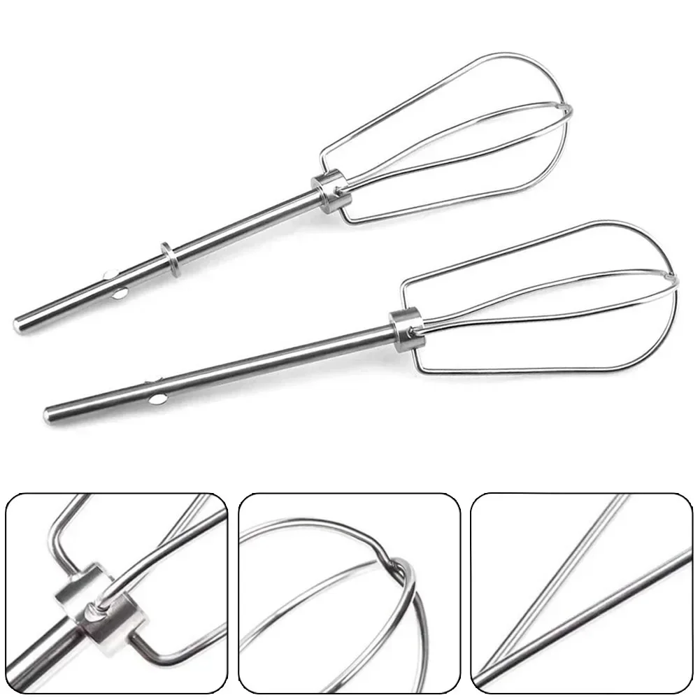 Egg Beater 2pcs Stainless Steel Mixing Rods Head W10490648 Hand Mixer Turbo Beaters for Replace KHM2B AP5644233 Tool Accessor