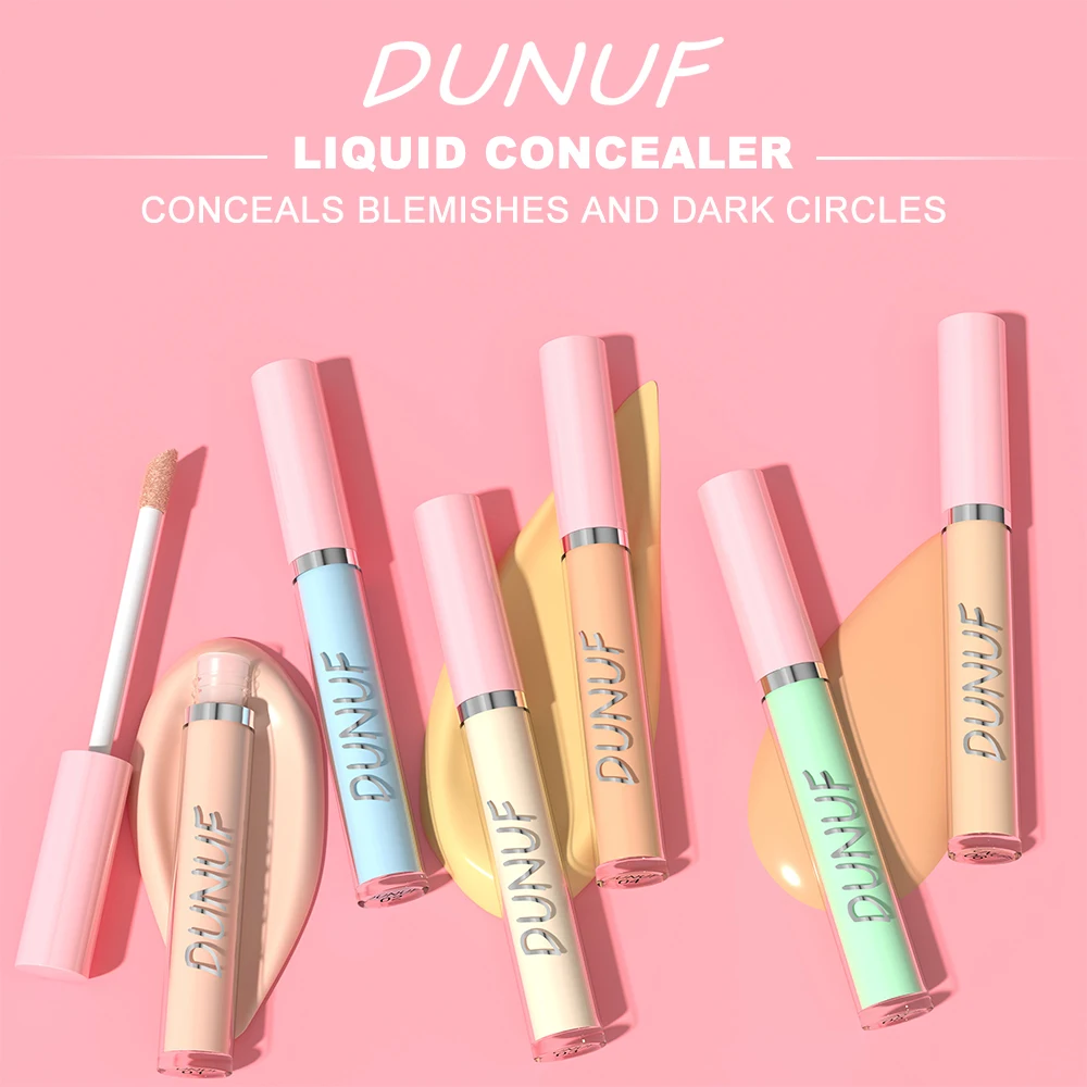 DUNUF Liquid Concealer Foundation Waterproof Cover Spot Acne Dark Circles Tinted Shades Concealer Even Skin Tone Face Makeup 6