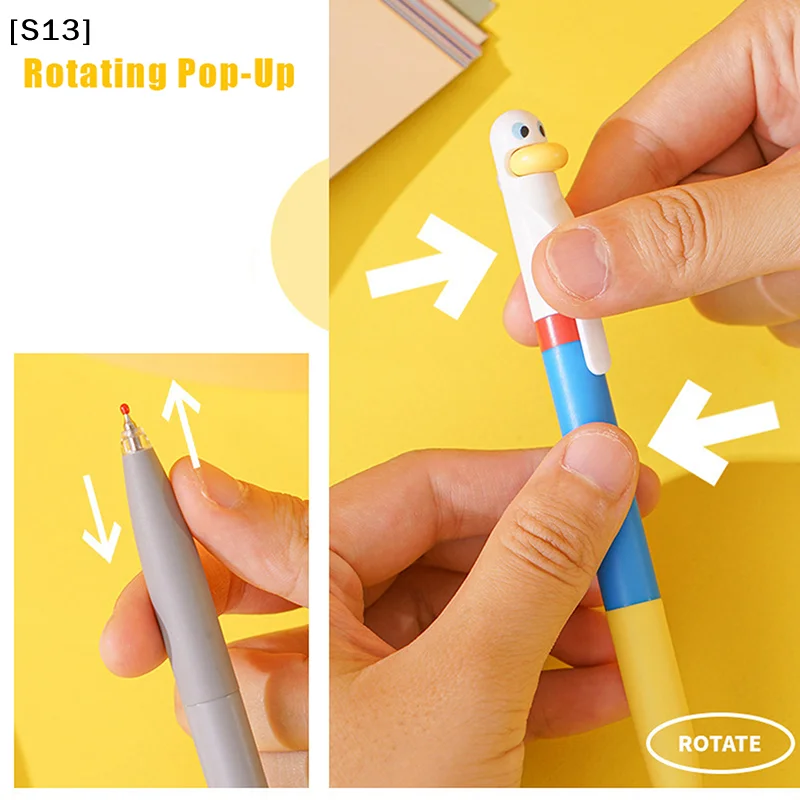 4pcs 쓰기 펜 귀엽고 재미있는 스타일링 펜 크리 에이 티브 회전 젤 펜 치킨 프레싱 젤 펜 0.5mm 블랙 사무용품 [Q][Q]