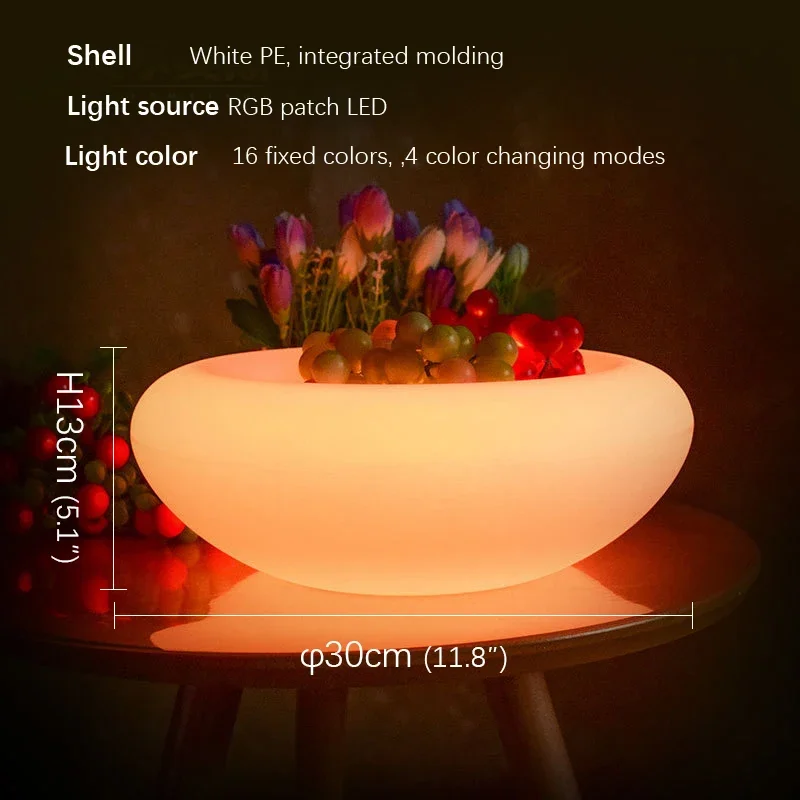 OULALA LED KTV 과일 접시 패션 테이블 램프 다채로운 레스토랑 호텔 UBS 충전식 원격 제어 16 색 장식