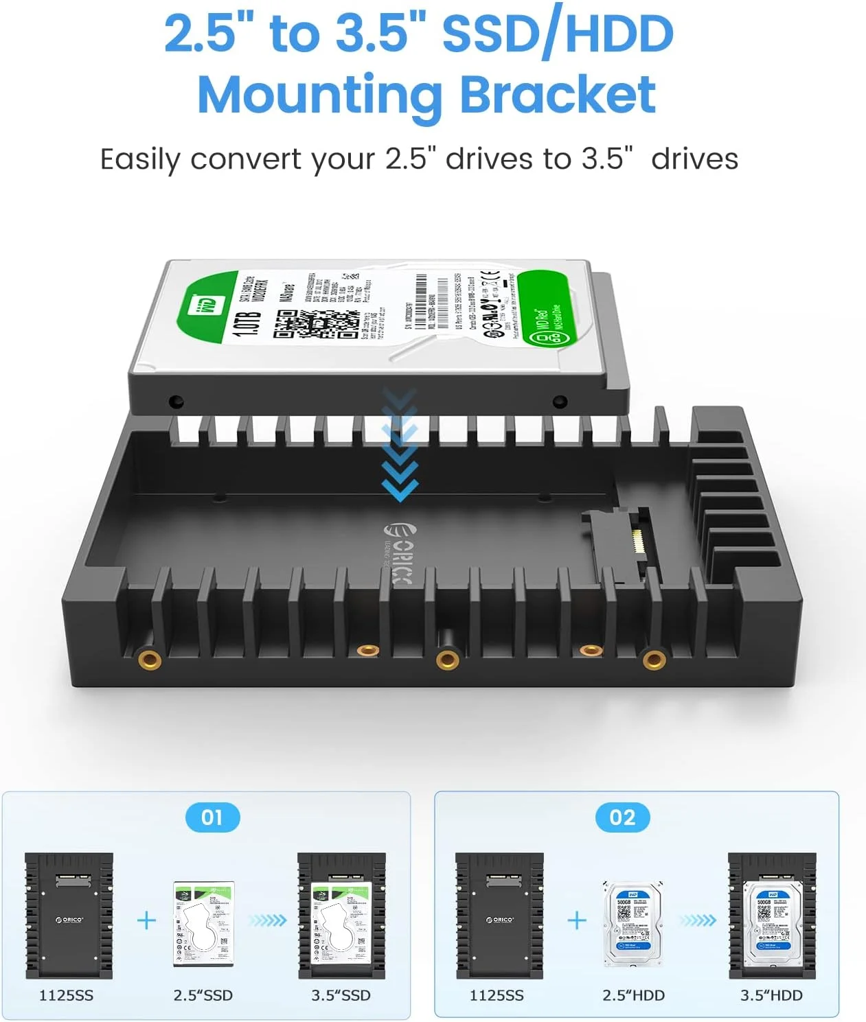 Orico-suporte Caddy 25 a 3.5 Polegadas Sata 3.0 79.5 12.5 mm Hdd e Ssd Acessórios de Computador - Imagem 5