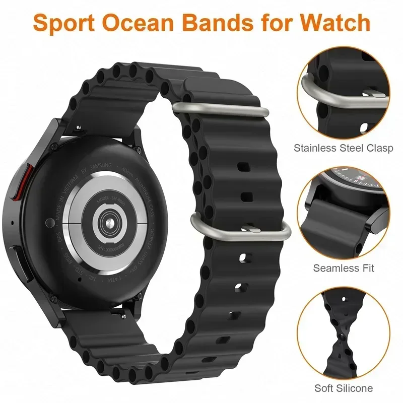 Ocean Silicone Sports Strap - Premium Watchband Accessory
