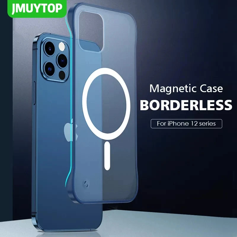 JMUYTOP Magnetische kabellose Ladehülle für iPhone 16 15 14 13 Pro Max, ultramatte Rückseite, ohne Stoßstangen-Design – Detail 1