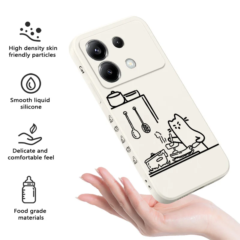 Cooking Cat Themed Silicone Phone Case - Charming & Durable Cover
