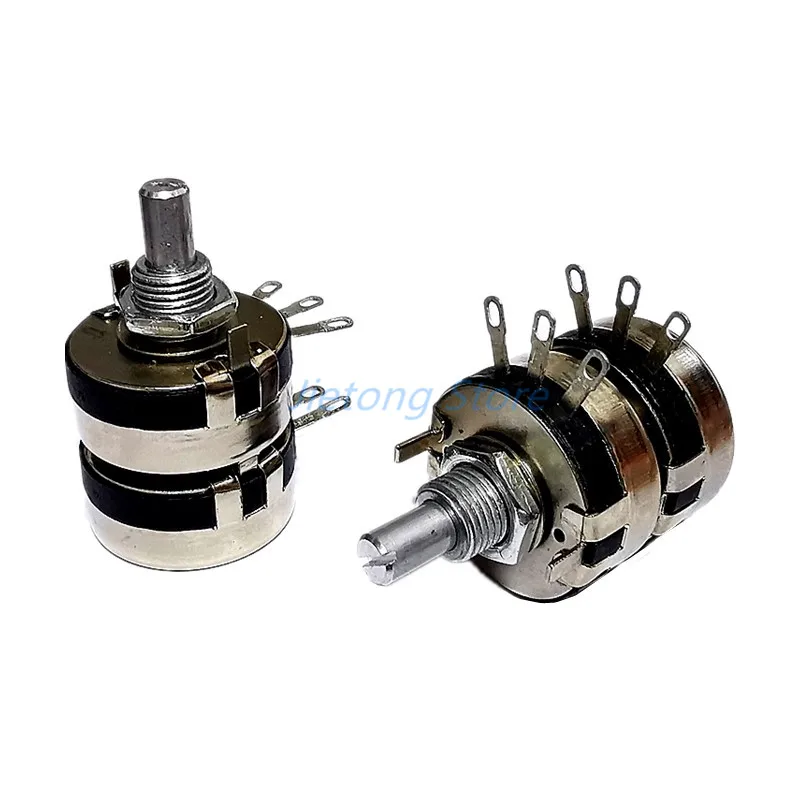 Potentiometer Kit 1PC WTH118 2W Double Membrane Potentiometer Single Circle Resistor 1K 2K2 4K7 10K 22K 47K 100K 220K 470K 1M Round Shaft 20mm
