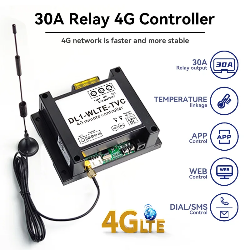 Sensor de Temperatura com Alarme de Desligamento Controlador de Relés Sim Sms Chamada Controle Remoto Zer Aplicativo 4g Dl1-wlte-t Rs232 - Image 4