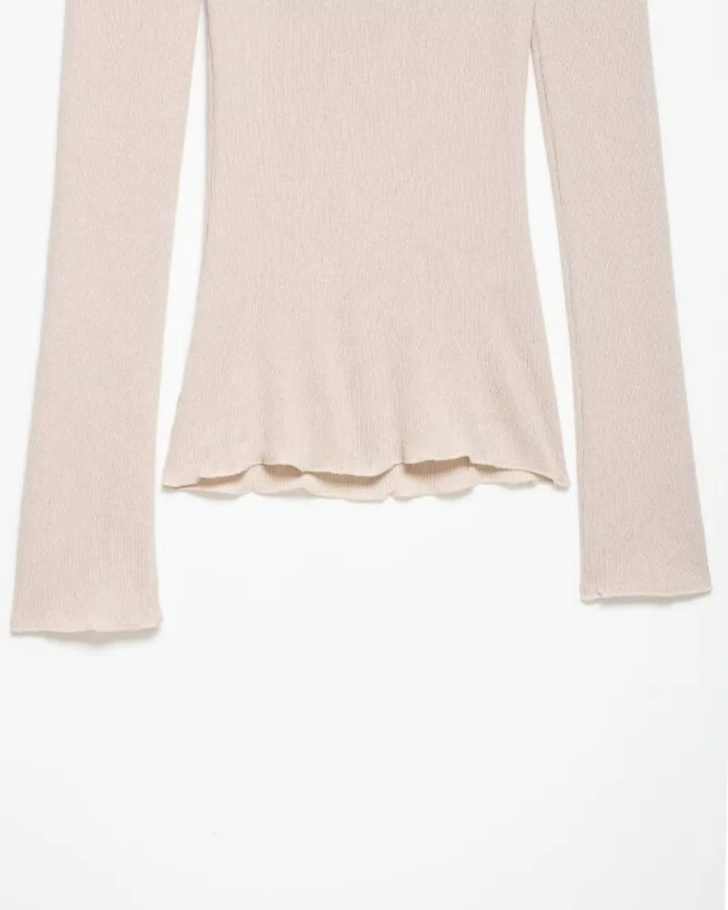 Lace Trim Off Shoulder Long Sleeve Knit Top for Women, Sexy Slim Fit Camisole, Spring Summer Casual Fashion Top