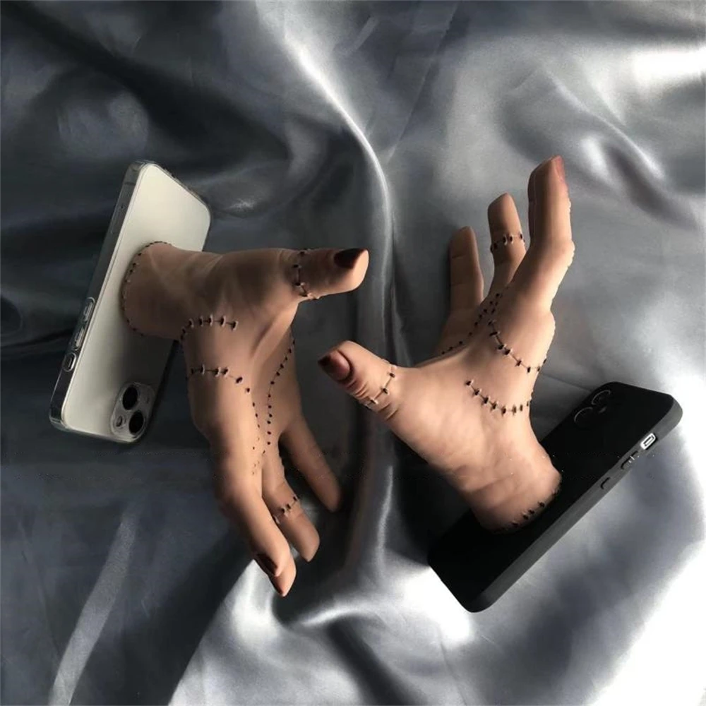 Creative Halloween Injured Palm Phone Case with Fun Holder Cover