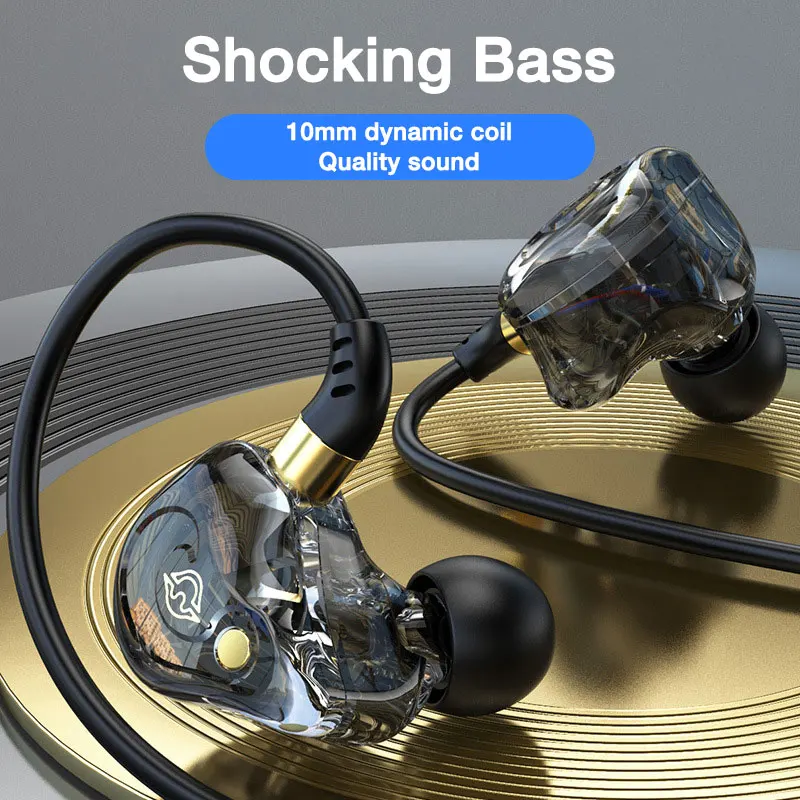 EARDECO E229D Wired Headphones 3.5mm Wired Earphone Inear Headphone Headset with Mic Earphone Sport Earhook Bass Stereo Earbuds