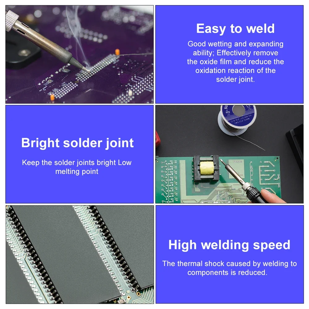 Soldering Wire Tin Wire Soldering Wire Flux Melt Rosin Core Solder Roll No-clean for Electrical Repair IC Repair