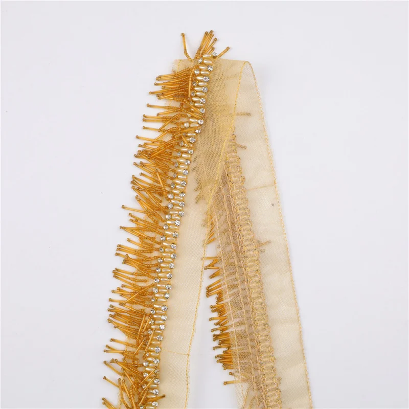 NationaldiyHandmade Beaded Tassel Curtain lace accessories Skirt Dance Fringe Clothes Decoration Tassel