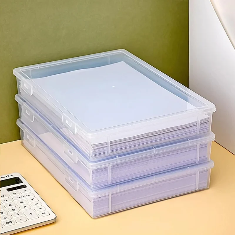 A4 Diamond Painting Storage Box with Lid Transparent Plastic Desk Organizer for Craft Tools & Supplies Dustproof