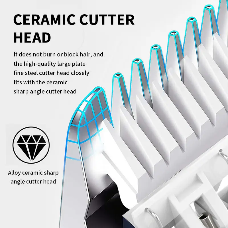 WAIKIL Men's Transparent Electric Hair Clipper Fashion Professional Electric Push Clipper USB Charging Cordless Trimmer Styling 2