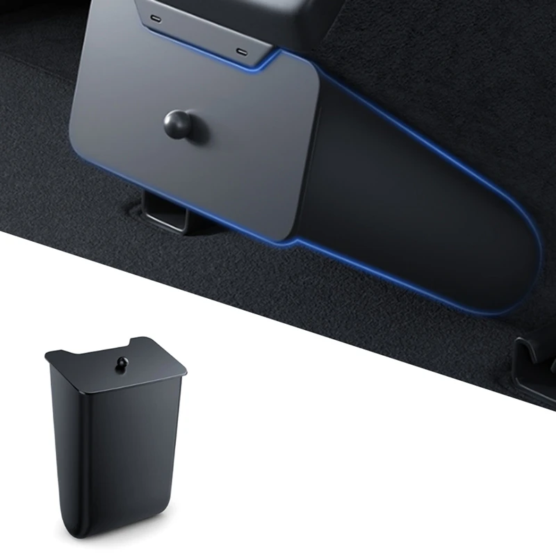 Car Magnetic Rear Storage Box For Tesla Model 3 Highland-Car Magnetic Trash Can Interior Accessories