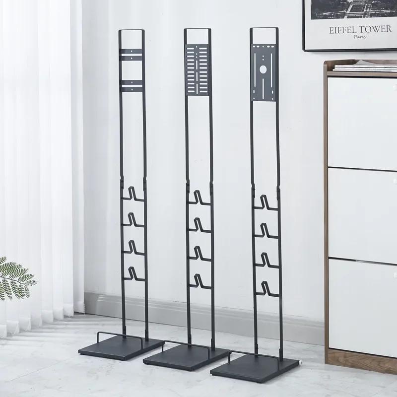 Iron Vacuum Cleaner Storage Rack Stable No-Drill Hanger Heavy-Duty Wall Hook Easy-to-Place Floor Stand Universal Holes storage rack