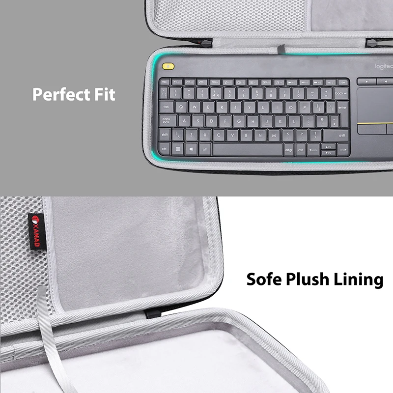 Xanad Eva Case Duro para Logitech K400 Plus Logitech Teclas Pop Logitech mx Mecânico Mini Teclado de Toque sem Fio Touchpad - Imagem 3