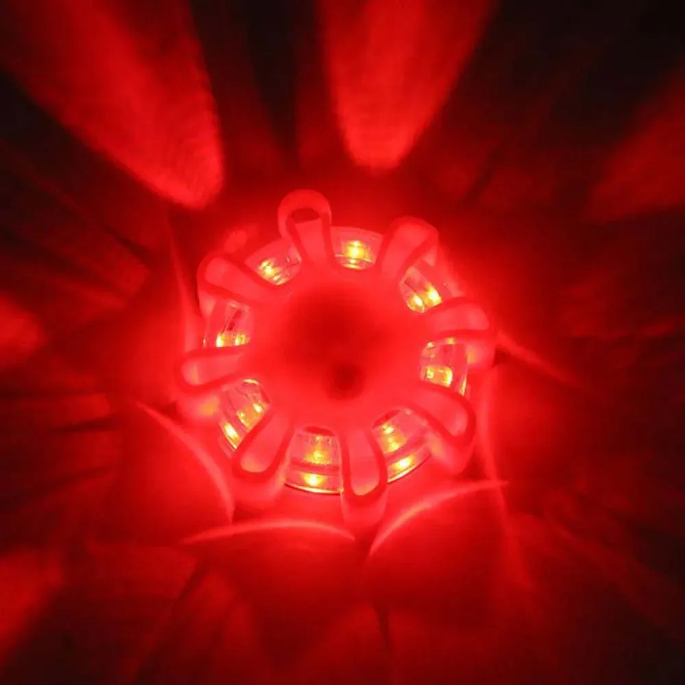 Emergency Warning Flare 8Led Flares Emergency Lights Roadside Safety Beacon Disc Flashing Warning Flare Kit With Magnetic Roadside Warning Flasher