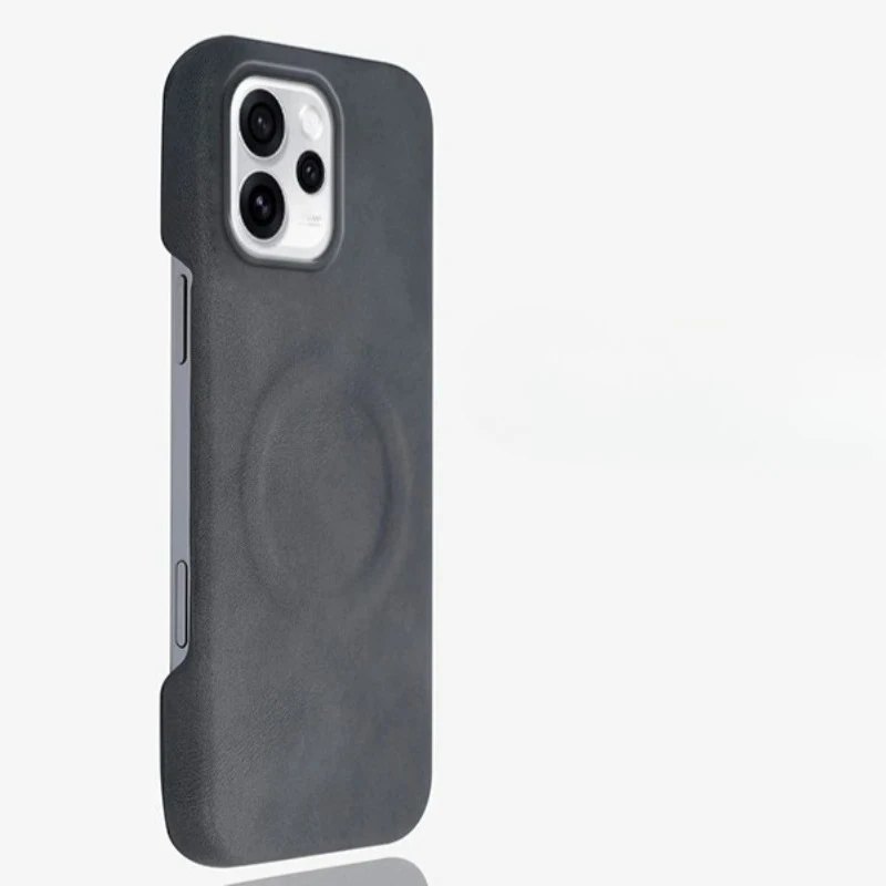 MagSafe Magnetic Wireless Charging Sheepskin Leather Frameless Shockproof Case