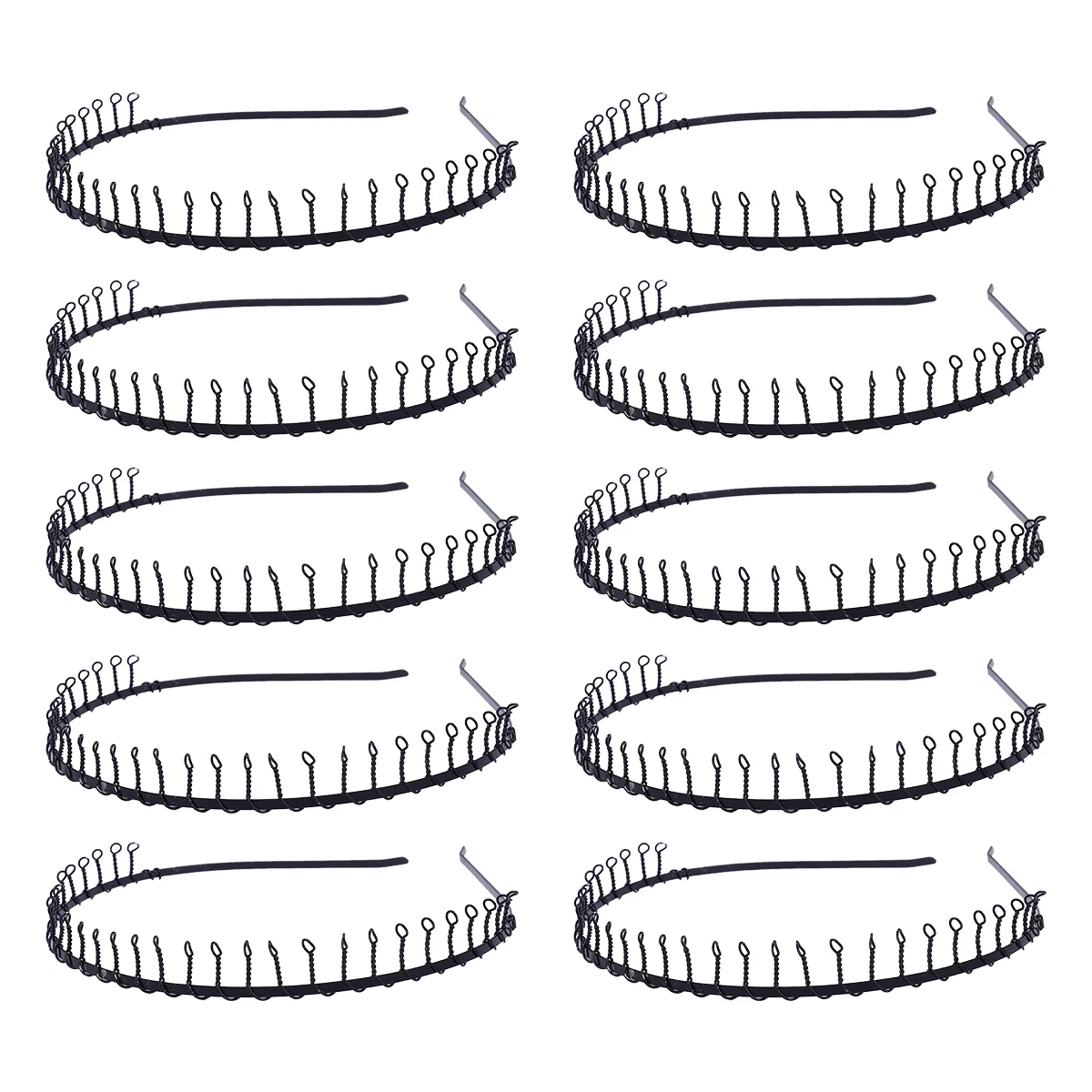 

24pcs black hair band Metal Comb Hair Hoops Unisex Hairbands Black Metal Hairbands Anti- Hair Hoops Sports Headbands for