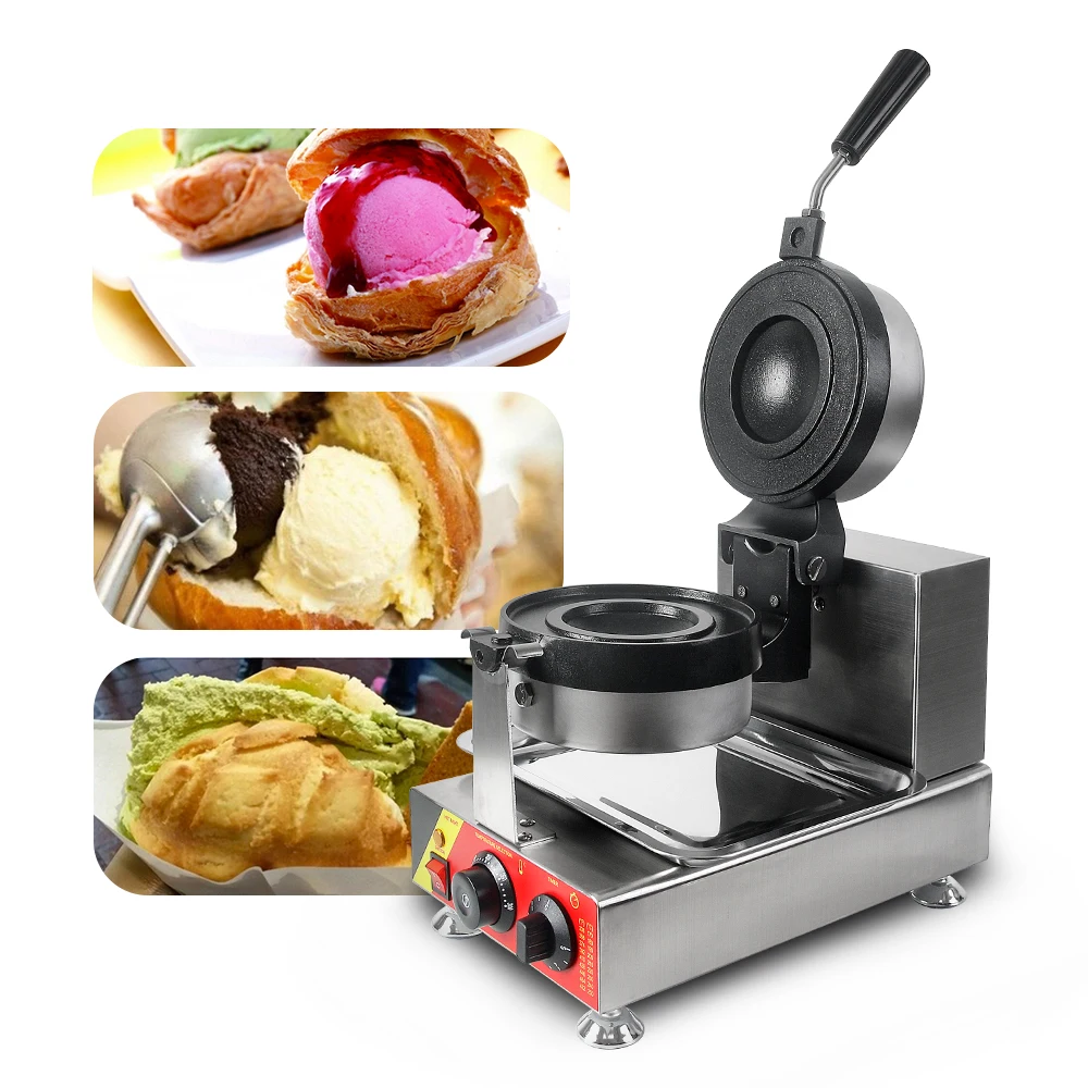 Ice Cream Hamburger Maker Burger Gelato Panini Press Machine Waffle Baking Machine Semlor Paczki Krapfen Baker Stuffed Burger