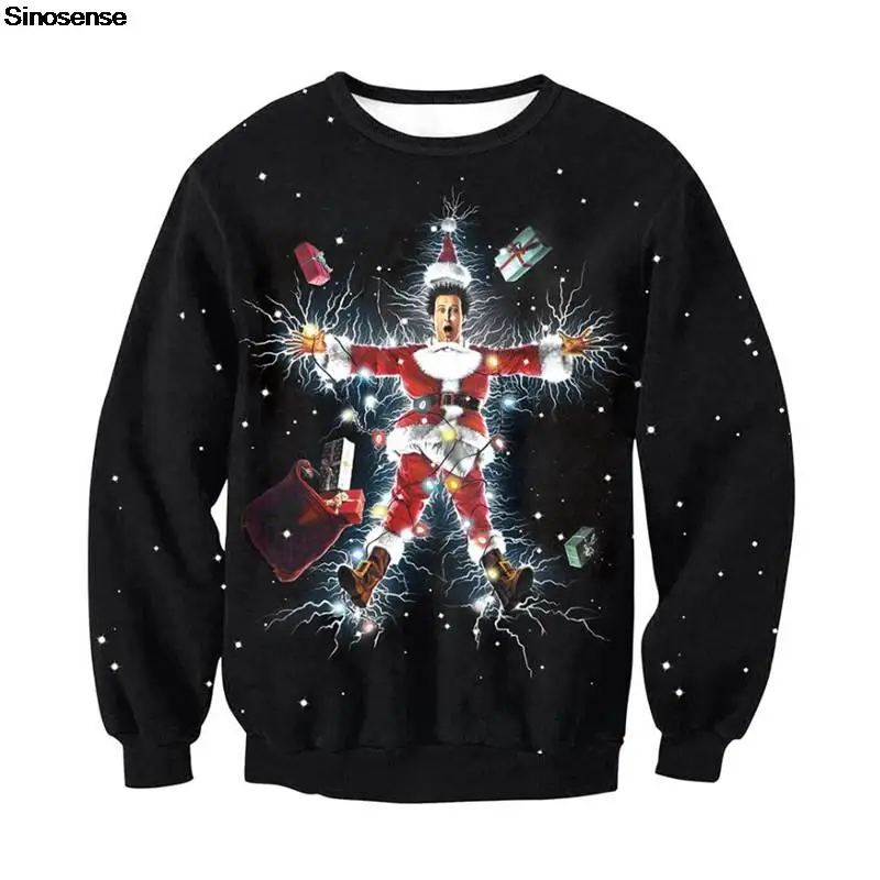 

Men Women Santa Christmas Sweaters Jumpers Tops Pullover Xmas Sweatshirt 3D Funny Printed Autumn Winter Festive Clothing
