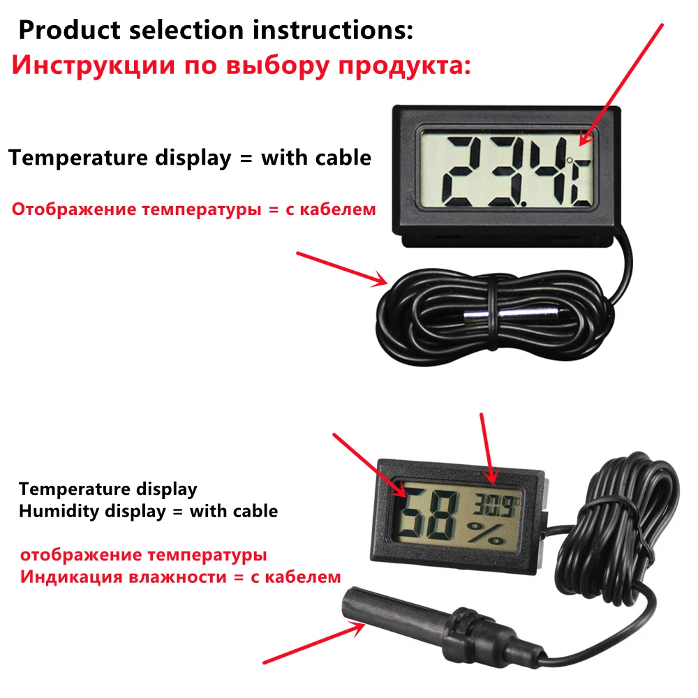 Mali Digitális LCD monitor beltéri Életrevaló Hőfok Érzékelő Nedvesség Mérőóra Lázmérő hygrometer Nyomtáv számára Hűtő készülék Akvárium