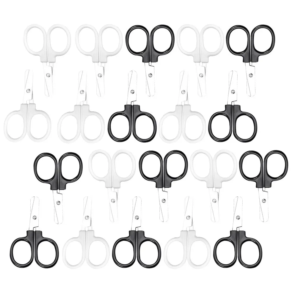 20Pcs 어린이 안전 가위 종이 공예를위한 울트라 파인 팁 자수 스크랩북 DIY 카드 만들기 수공예 프로젝트 미니