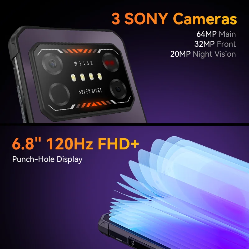 IIIF150 Air1 Ultra Rugged Phone 8GB+128GB 6.8" FHD 120Hz 64MP Camera 20MP Night Vision Helio G99 4G 5000mAh 30W NFC Cellphone 4