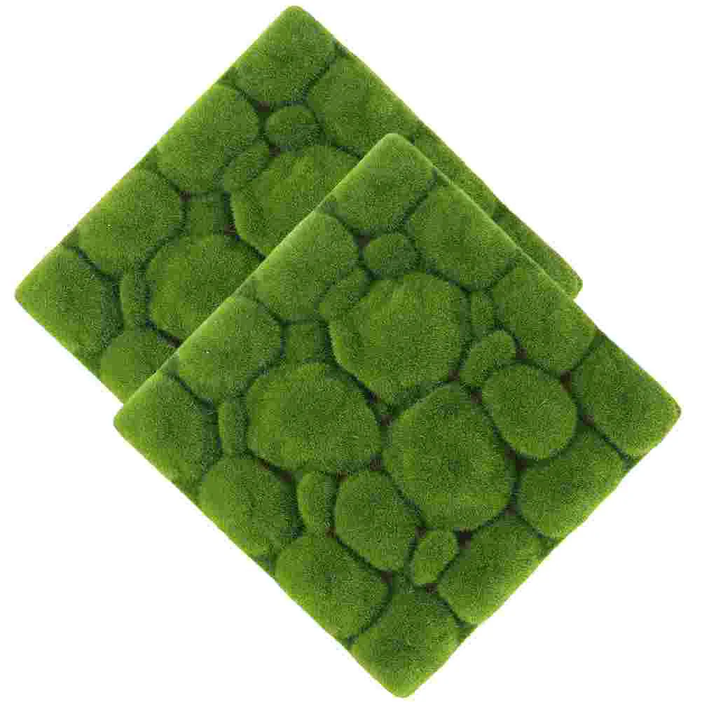 

2 Pcs Simulated Moss Decoration Wall Decors Fake Turf Accessories for Realistic Grass Mini Garden Micro Landscape Artificial