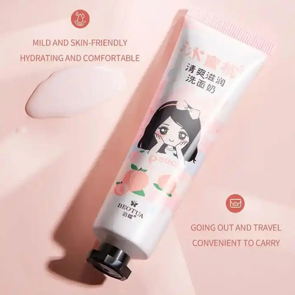 honey peach Facial Cleanser Foam Face Wash Collagen Care Cleansing Oil Moisturizing Skin 30g Shrink Control Pores B4J8 6