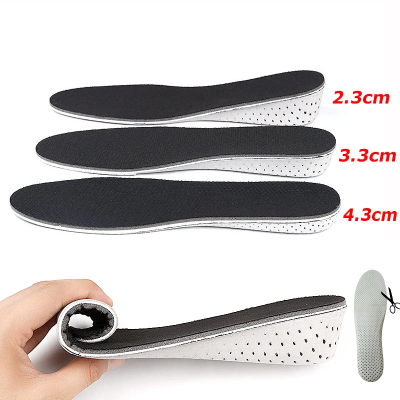 Height Increase Insoles Men Women 2/3/4 CM Lift Up Invisible Foot Pads Inner Elevator Adjustable Cut Shoes Cushion Heel Insert
