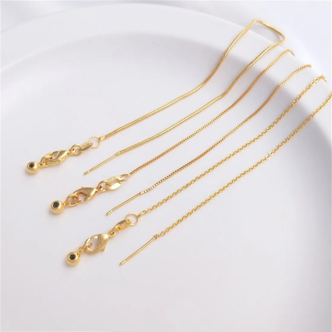 Vacuum Electroplated 24K Genuine Gold Universal Bracelet Necklace DIY Pin Type Adjustable Jewelry Accessories B757