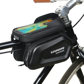 Custodia rigida per telefono Borsa per tubo superiore riflettente impermeabile di grande capacità Borsa da sella per bicicletta da strada MTB Borsa per testa Borsa per trave anteriore