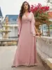 Unithorse Pearls Detail Butterfly Sleeve Chiffon Bridesmaid Dress 6