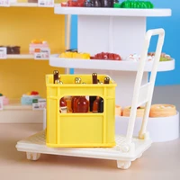 Miniature Furniture Supermarket Rack Display Cabinet 1:12 Dollhouse Refrigerator Cashier Mini Building Block Table Kitchen Toy 2