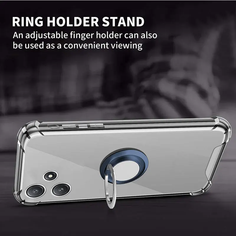Magnetic Ring Holder Soft Silicone Shockproof Transparent Case