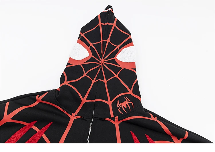 Spider Embroidery Hooded Jacket Coat S9dcb7f70d763486799635e773fcede3cQ