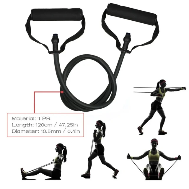 Premium Adjustable Elastic Resistance Bands with 5 Levels of Rubber Resistance for Intense Full Body Workout - Versatile Gym Equ 2