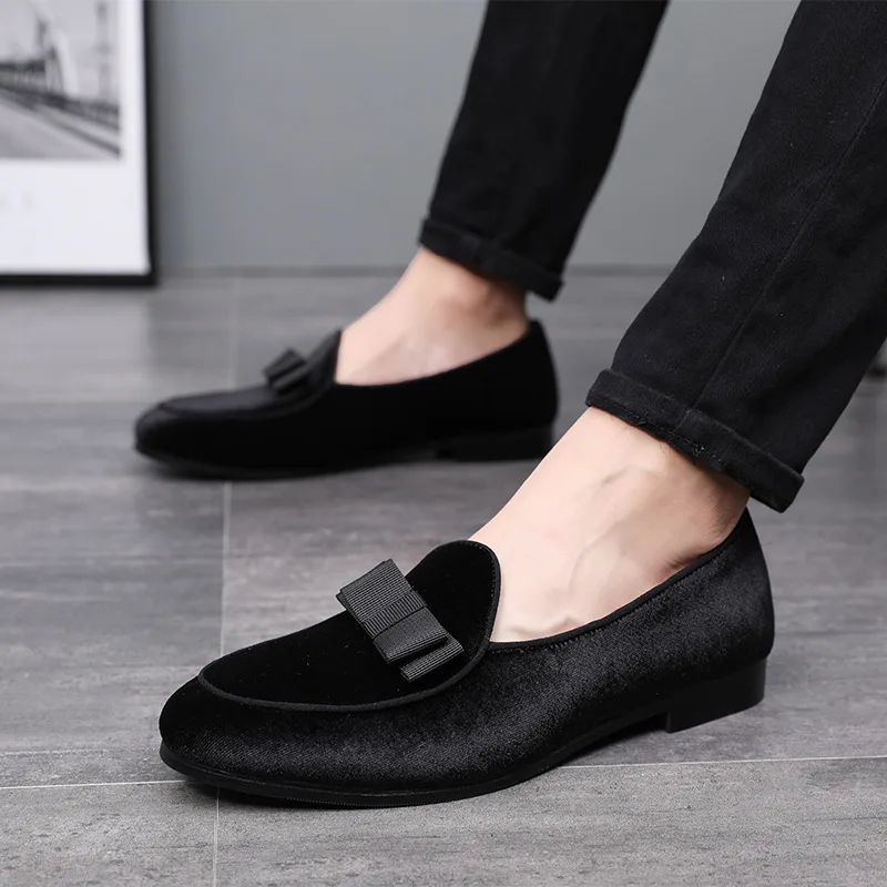 Scarpe casual da uomo con fiocco Mocassini da guida da uomo