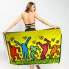 Keiths Haring Beach Towels Shower Towel Sauna Travel Spa Microfiber Quick Dry Gym Accessories Cute Room Decor 2