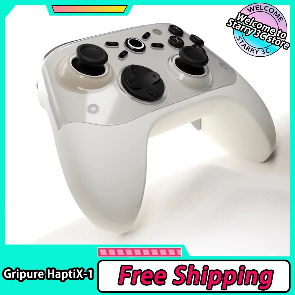 Gripure HaptiX-1 게임 컨트롤러 블루투스 8K 용량성 조이스틱 비대칭 모터 Kailh 스위치/NS/Xbox용 마이크로 모션 게임패드