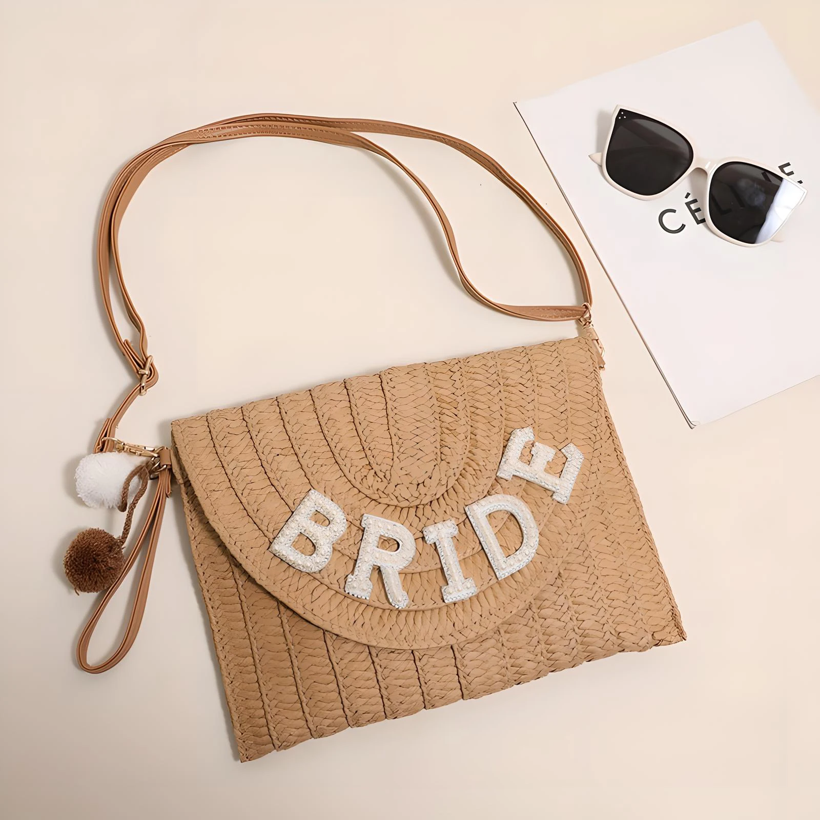

Retro Square Straw Bag Fashion Paper Rope Hook Hand-Woven With Letter Casual Handbags Beach Travel Girls Crossbody Flap Bags