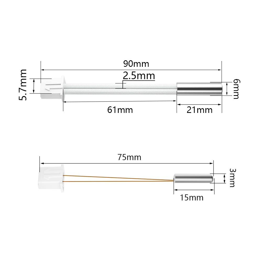 Terminais da Impressora 3d do Sensor de Temperatura do Termistor Cr6 k do Calefator 100k do Cartucho do se 24v 40w Xh2.54 para a Haste de Aquecimento Cr6 se Peças - Imagem 3
